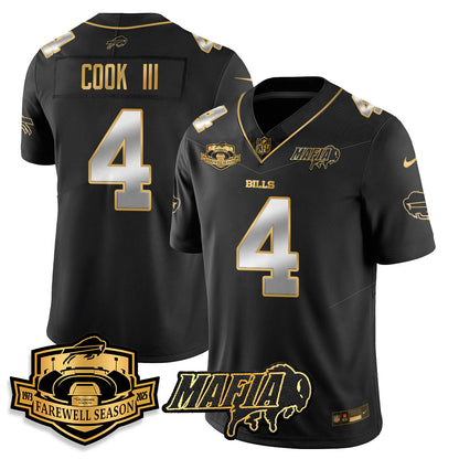 BUF 2025 Bills Mafia Patch Gold Vapor Limited Jersey - All Stitched