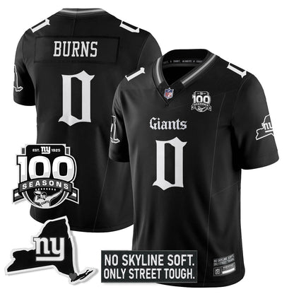 NYG 100th Seasons 'Gothic Gotham Edition' Vapor Limited Jersey - All Stitched