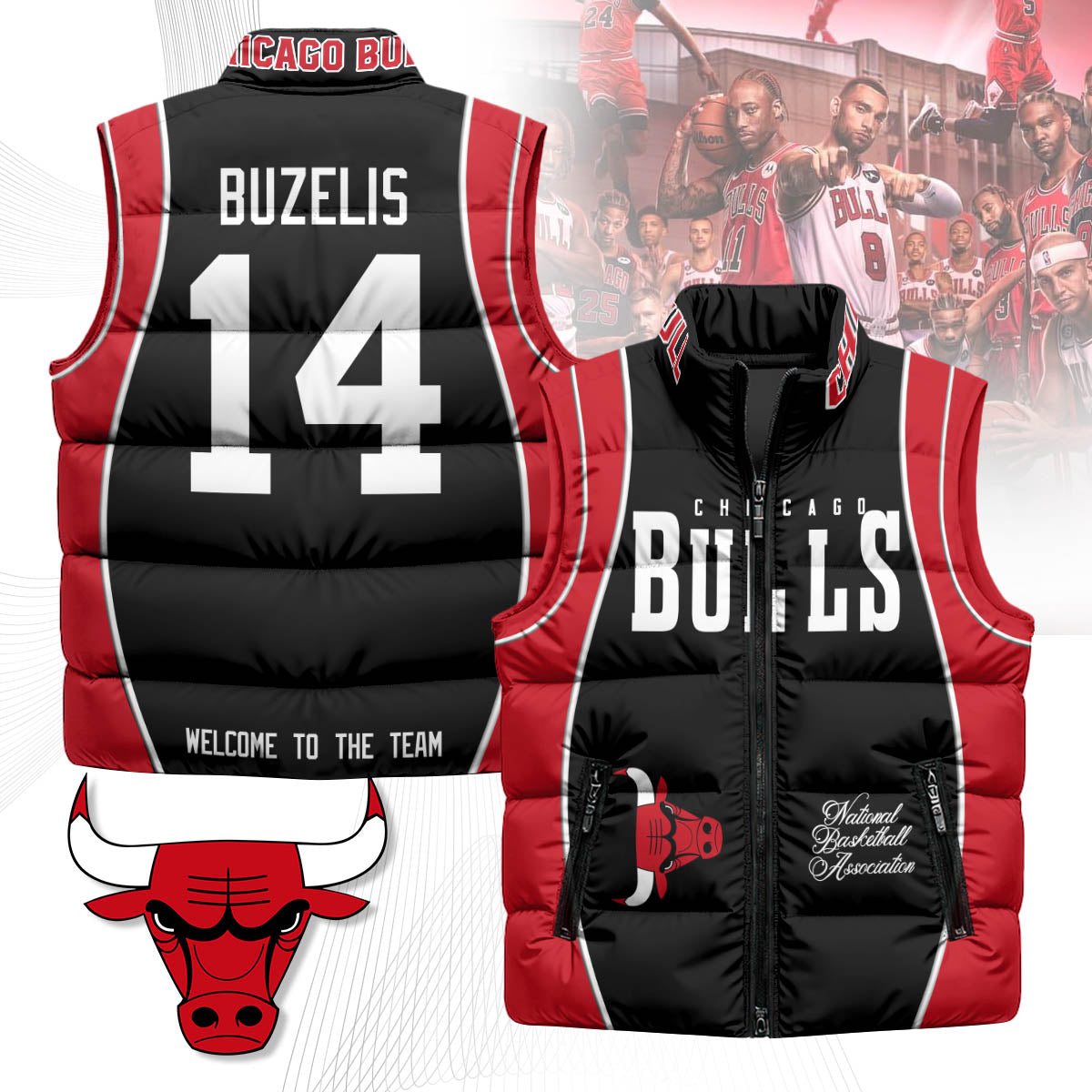 Chicago Bulls Unisex Puffer Vest