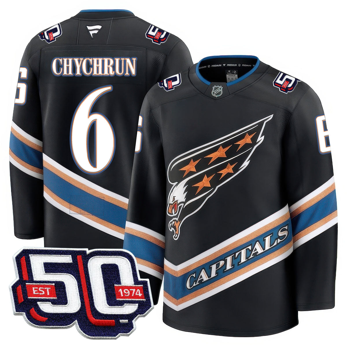 Washington Capitals 50th Anniversary Premium Jersey - All Stitched