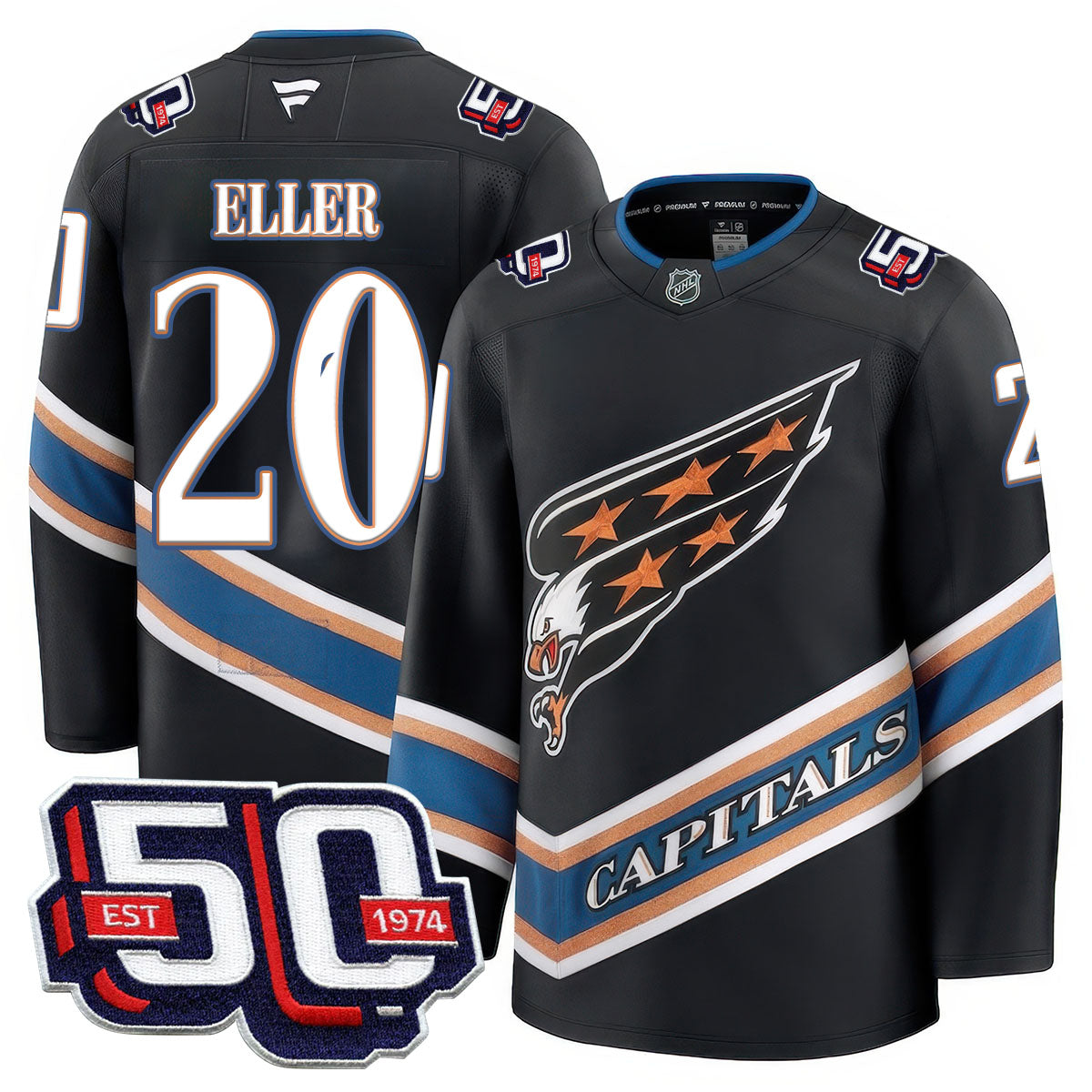 Washington Capitals 50th Anniversary Premium Jersey - All Stitched