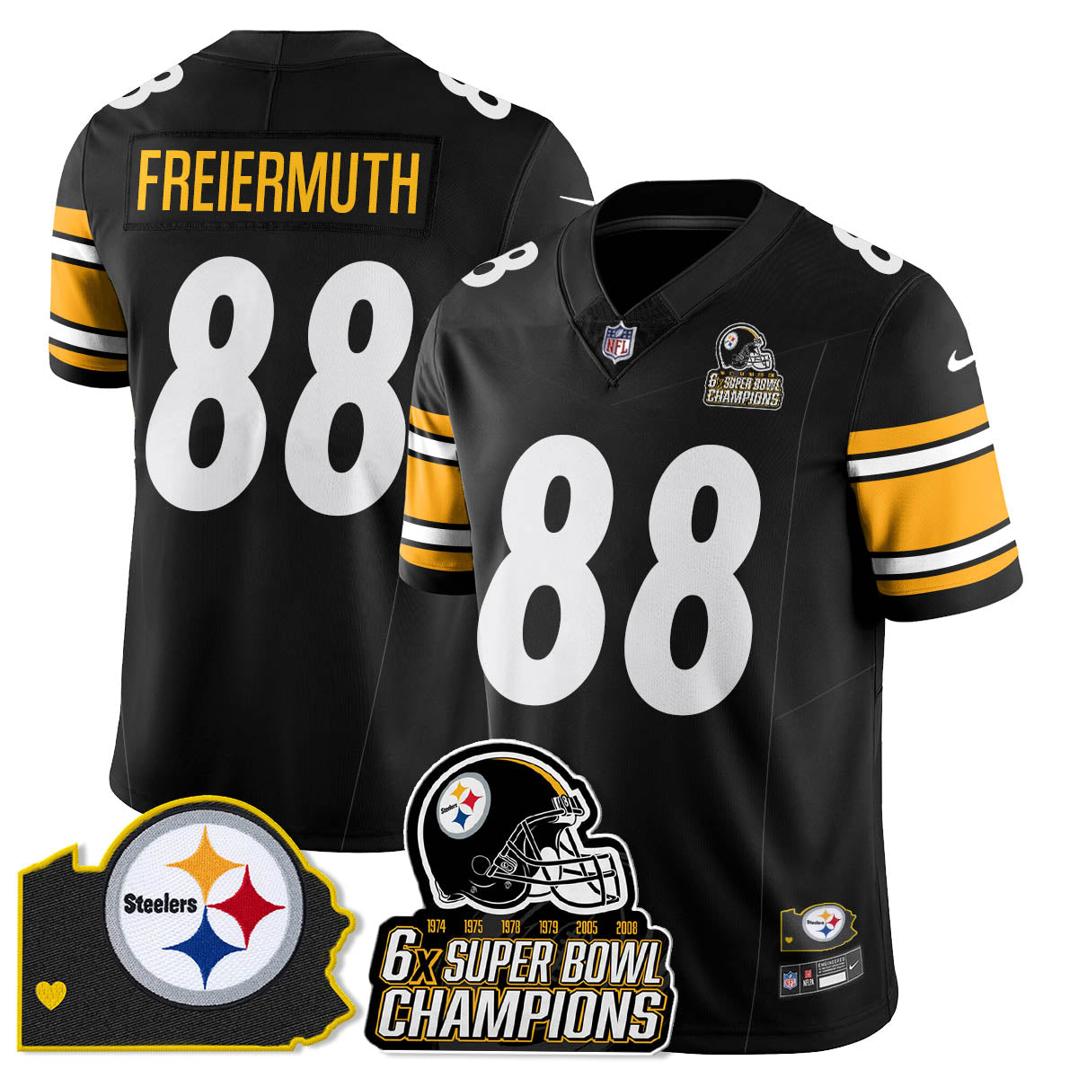 PIT 6-Time Champions Patch Vapor Limited Jersey - All Stitched