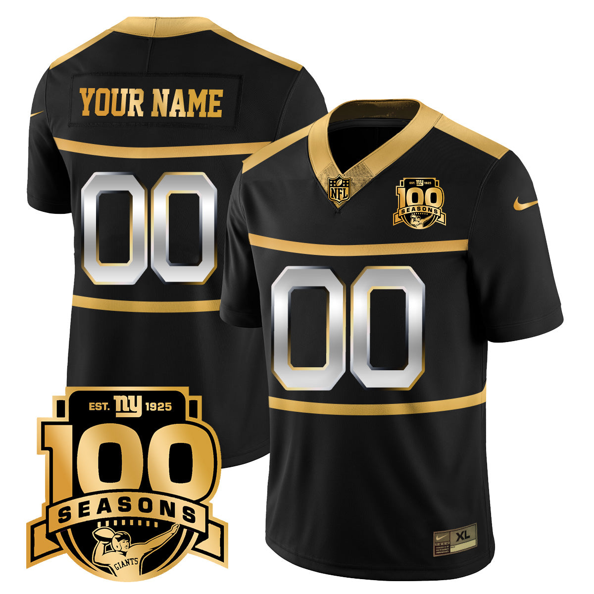 Giants "Century Red' 100TH Season Commemorative Custom Jersey TLA - All Stitched