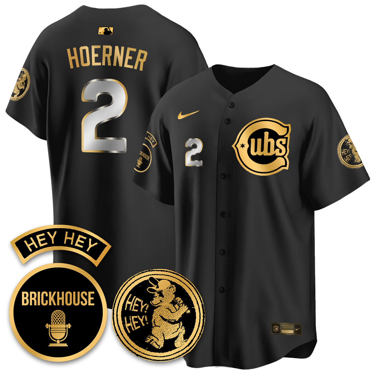 Chicago Cubs Limited Jersey - Jack Brickhouse "Hey Hey" Patch - All Stitched