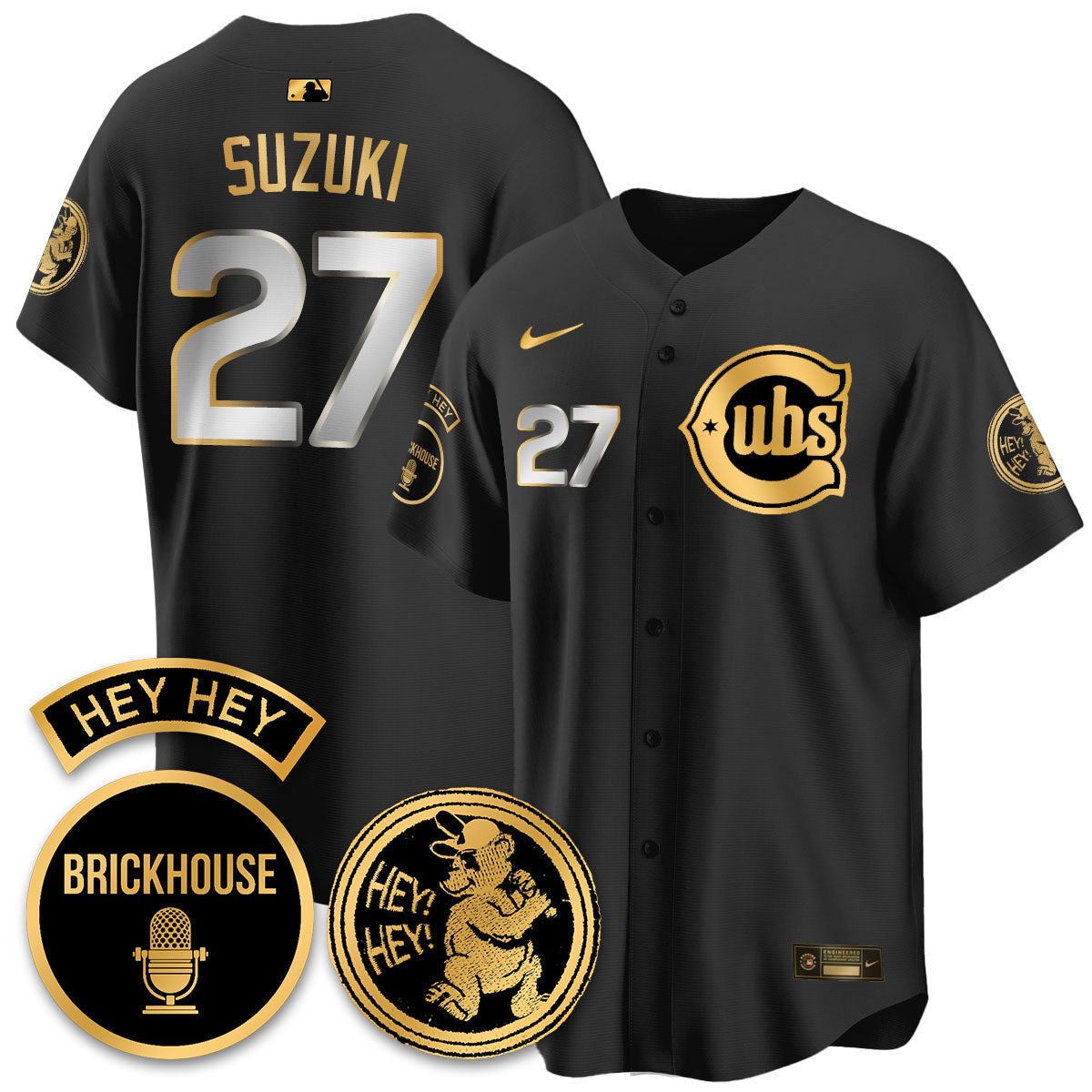 Chicago Cubs Limited Jersey - Jack Brickhouse "Hey Hey" Patch - All Stitched