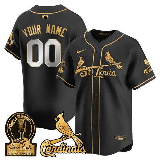 St. Louis Cardinals Jack Buck Limited Custom Jersey - All Stitched