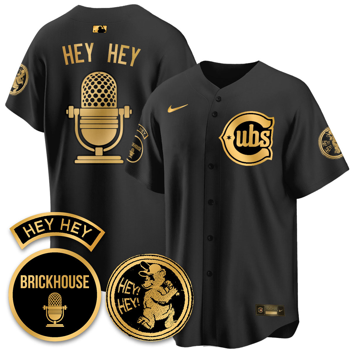 Chicago Cubs Limited Jersey - Jack Brickhouse "Hey Hey" Patch - All Stitched