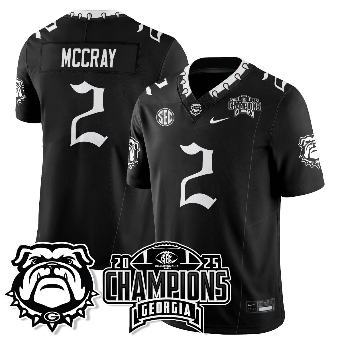 UGA Gothic Vapor Limited Jersey - SEC Football Champions - All Stitched