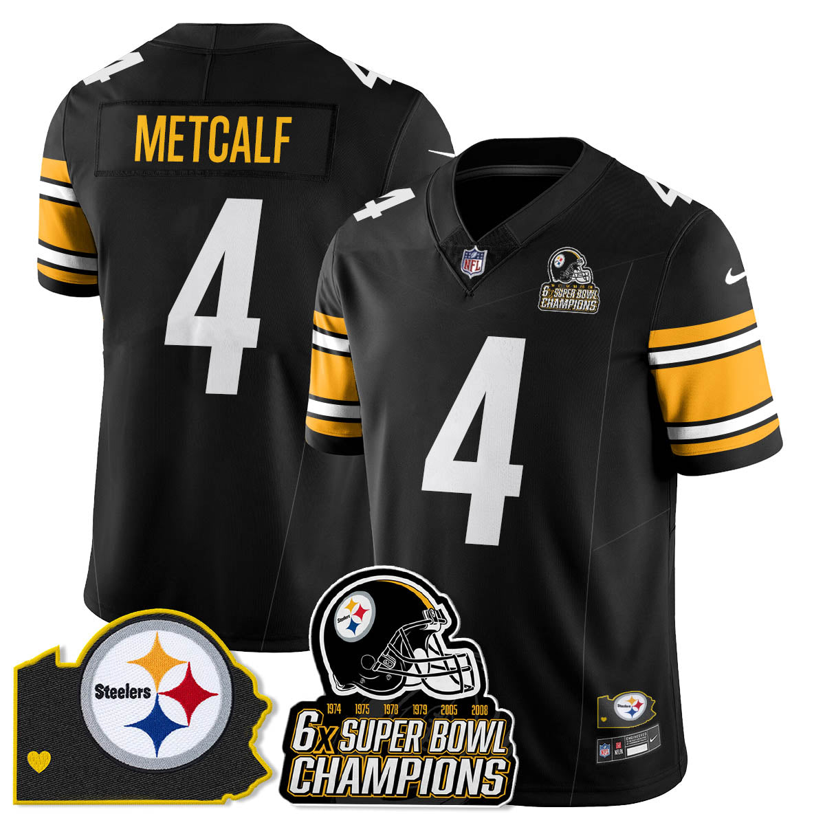 PIT 6-Time Champions Patch Vapor Limited Jersey - All Stitched