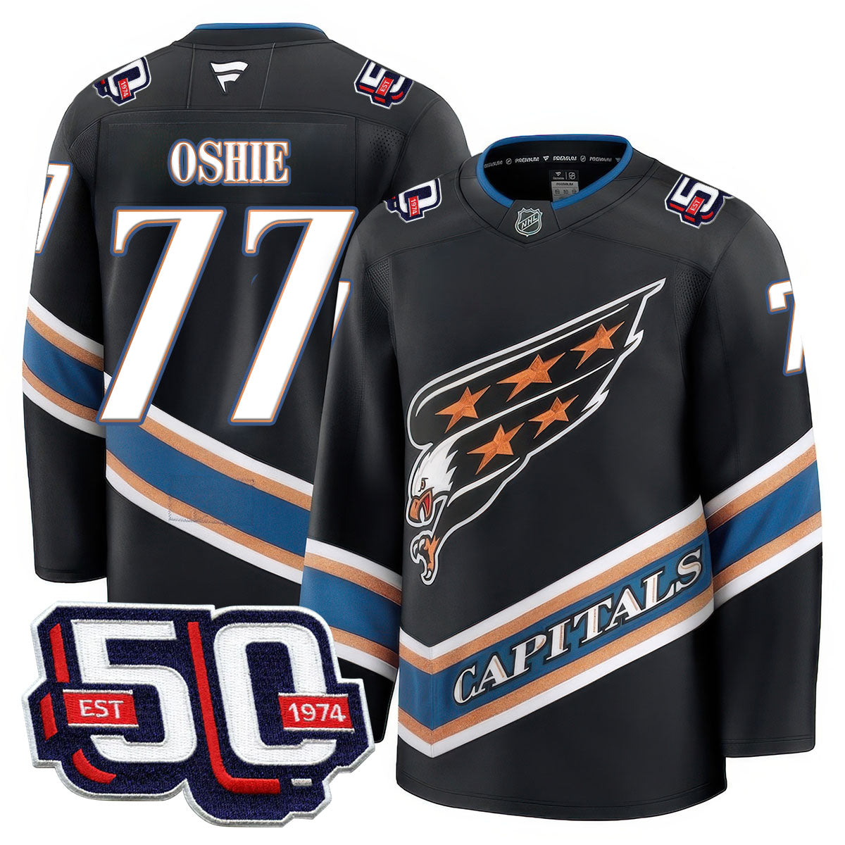 Washington Capitals 50th Anniversary Premium Jersey - All Stitched