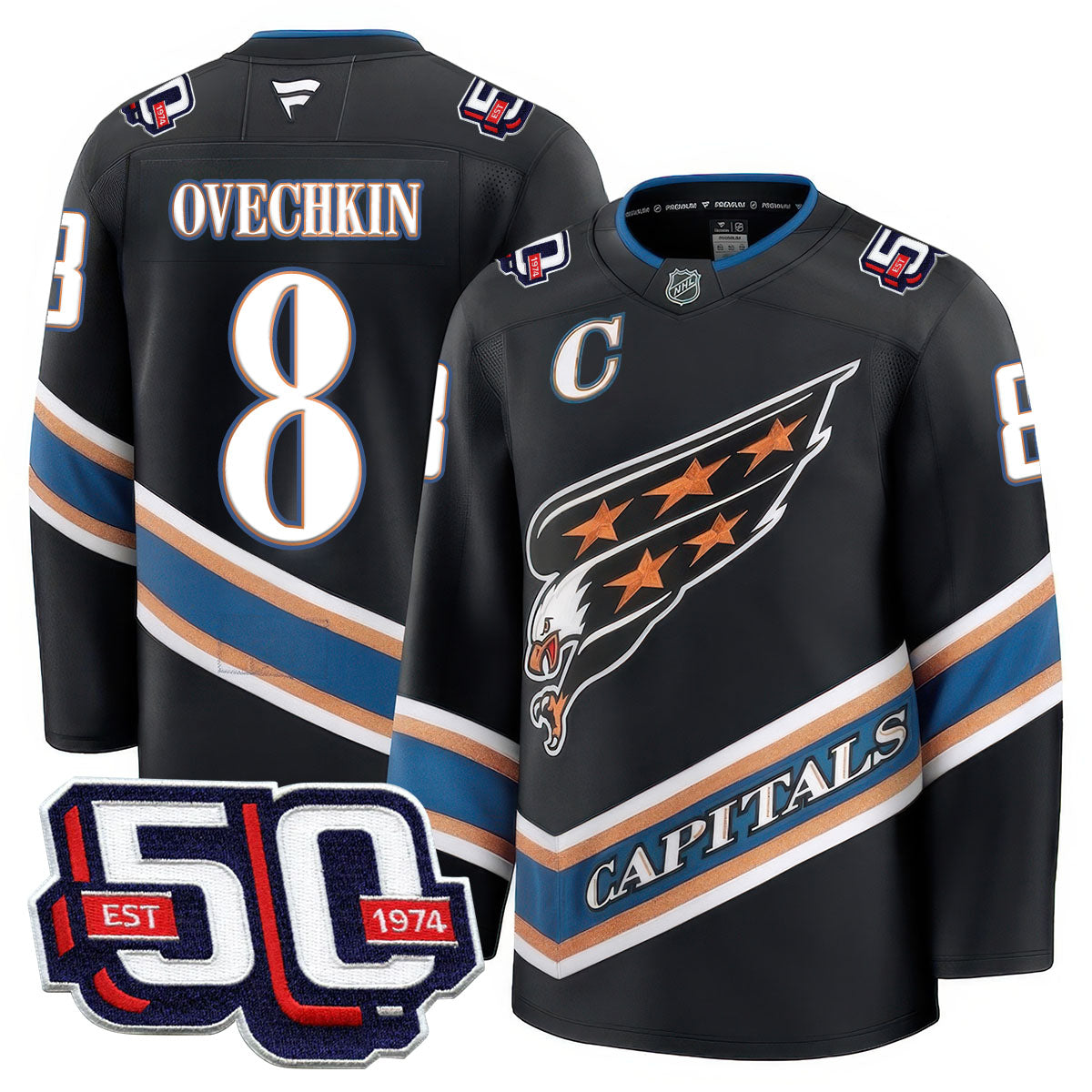 Washington Capitals 50th Anniversary Premium Jersey - All Stitched