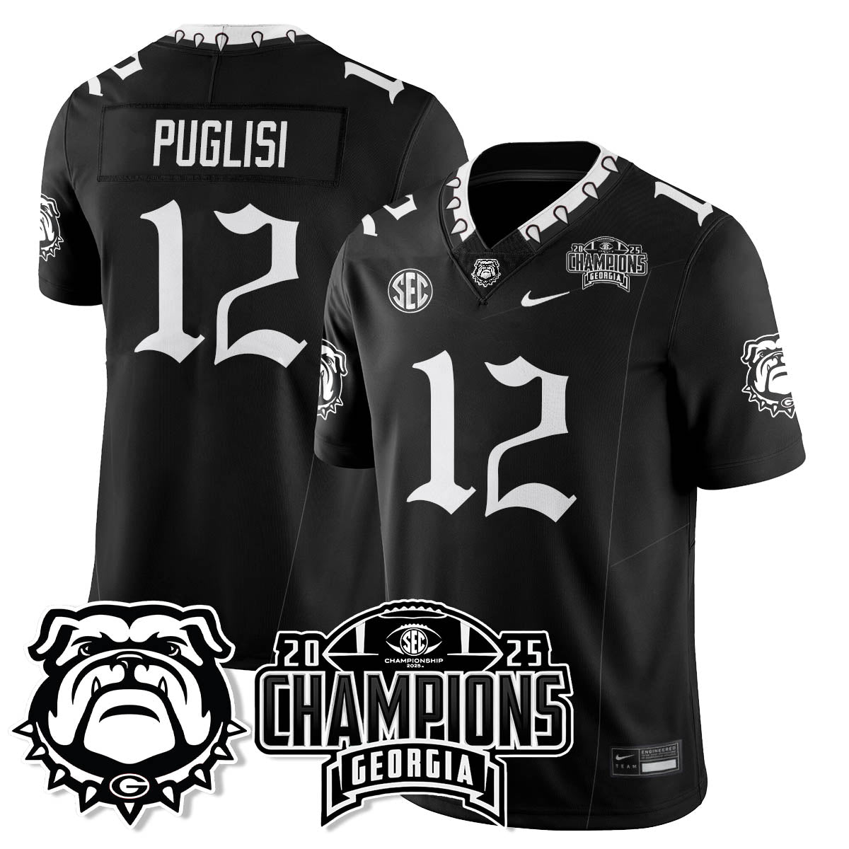 UGA Gothic Vapor Limited Jersey - SEC Football Champions - All Stitched