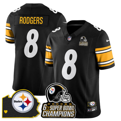 PIT 6-Time Champions Patch Vapor Limited Jersey - All Stitched