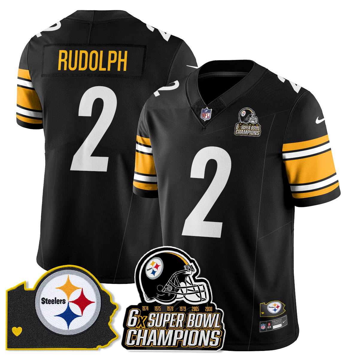 PIT 6-Time Champions Patch Vapor Limited Jersey - All Stitched