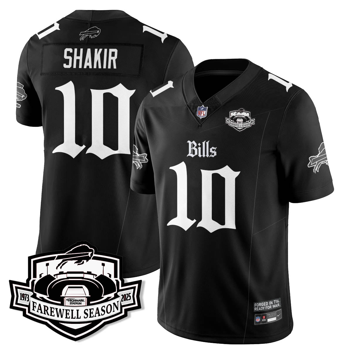 BUF Gothic Vapor Limited Jersey - Farewell Highmark Patch - All Stitched