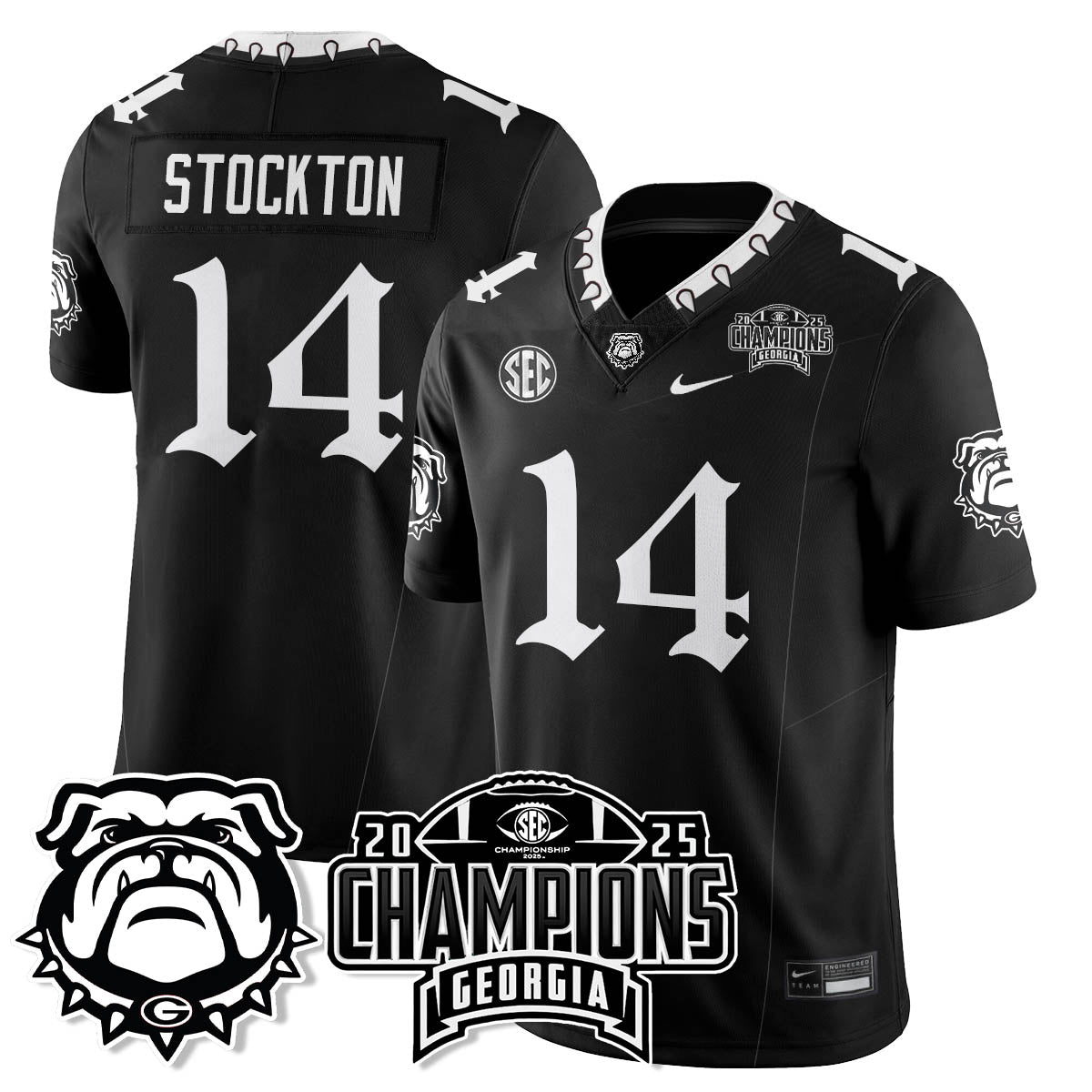 UGA Gothic Vapor Limited Jersey - SEC Football Champions - All Stitched