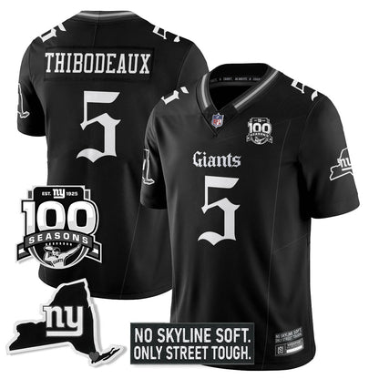 NYG 100th Seasons 'Gothic Gotham Edition' Vapor Limited Jersey - All Stitched