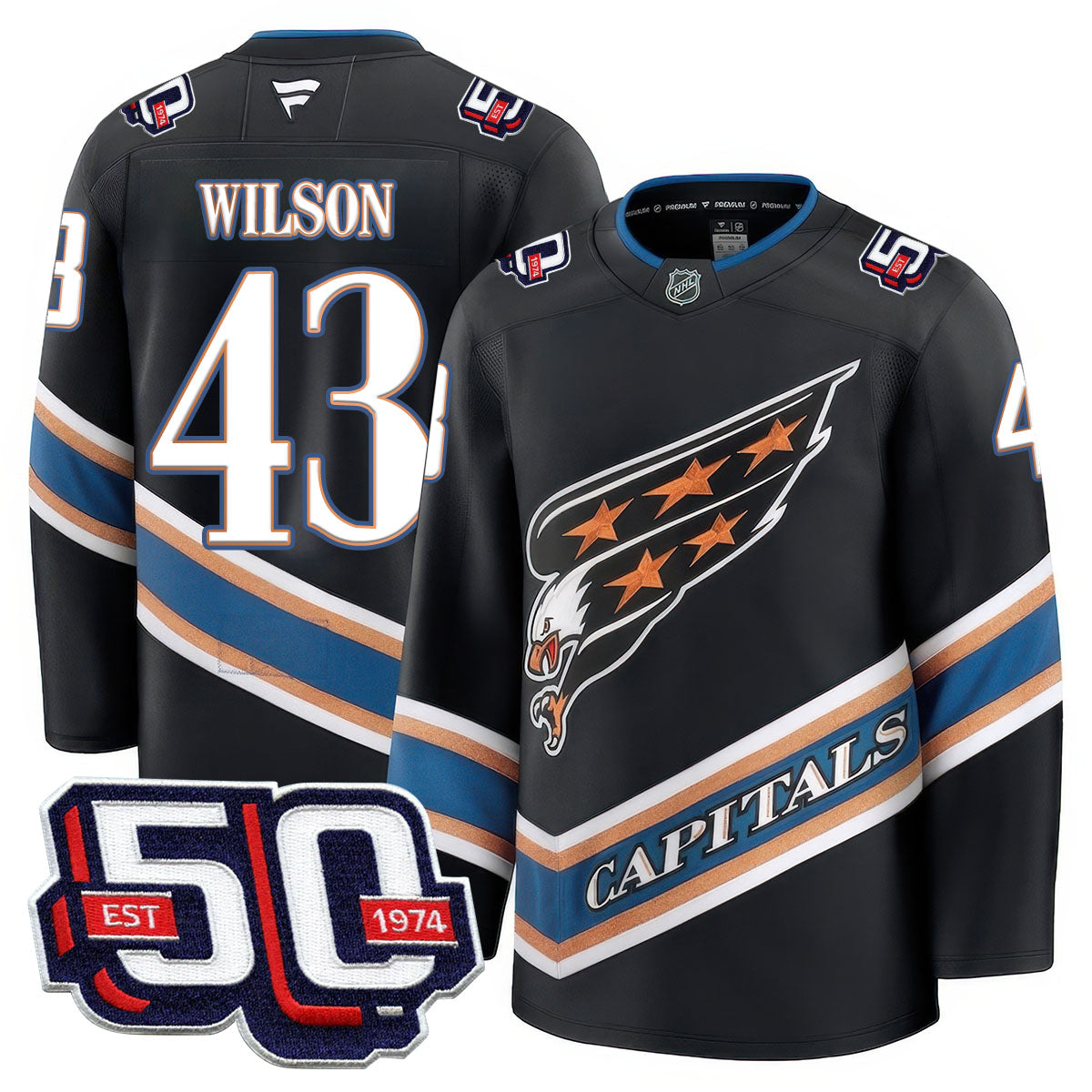 Washington Capitals 50th Anniversary Premium Jersey - All Stitched