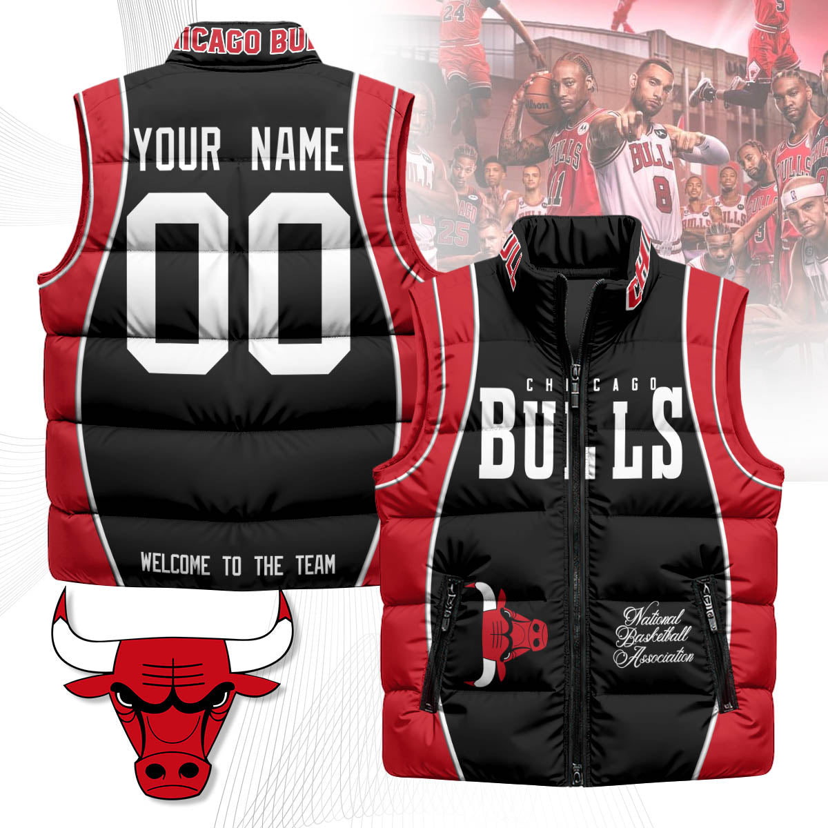 Chicago Bulls Unisex Puffer Vest
