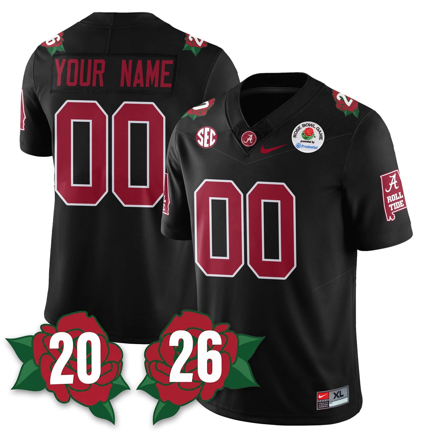 BAMA Rose Bowl Vapor Limited Football Jersey - All Stitched