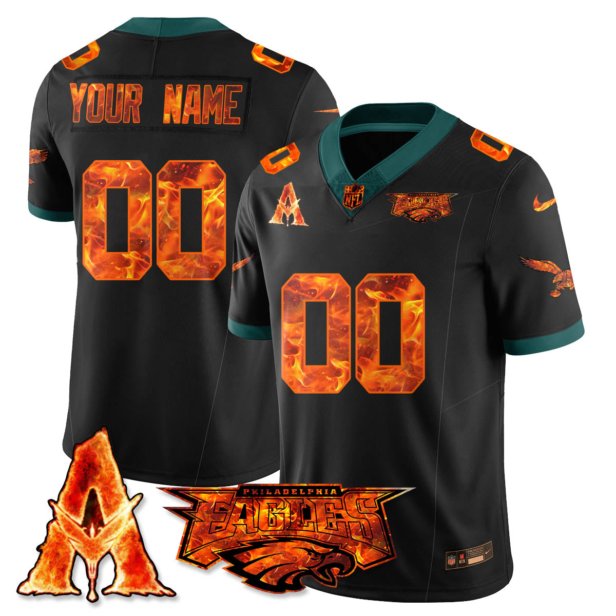 Philadelphia Eagles x Avatar 3 Fire and Ash Custom Jersey - Stitched