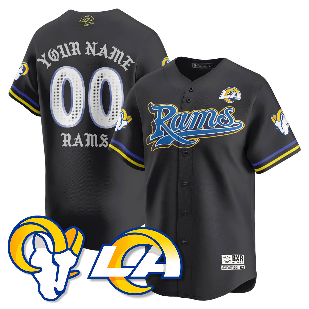 Custom LAR Born x Raised Baseball Jersey - All Stitched