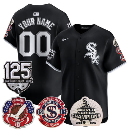 Chicago White Sox 125th Anniversary - World Series Champions Custom Jersey - All Stitched