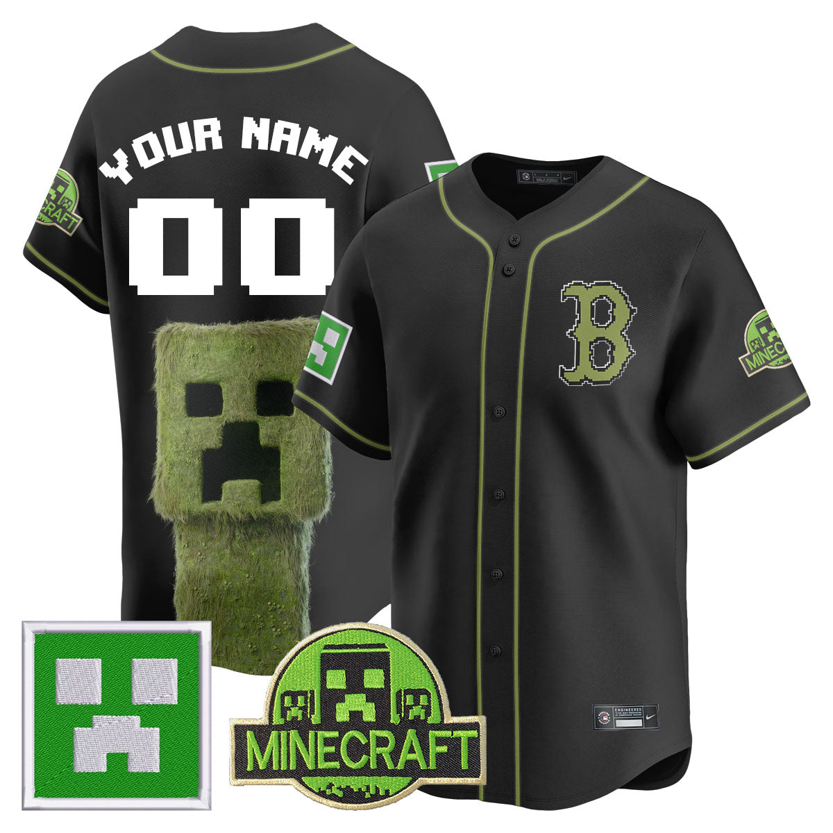 Boston Red Sox 2025 MINECRAFT Custom Jersey - All Stitched