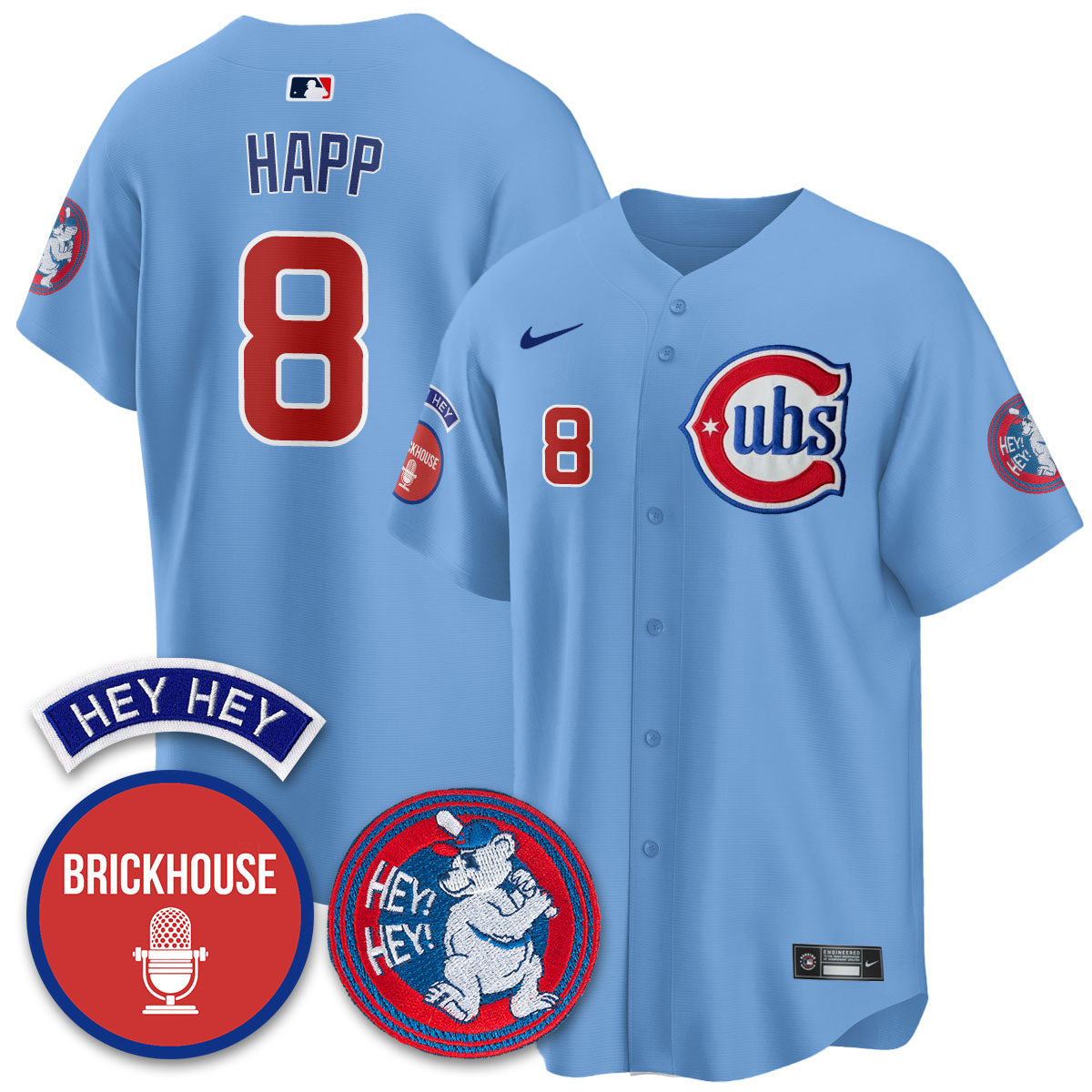 Chicago Cubs Limited Jersey - Jack Brickhouse "Hey Hey" Patch - All Stitched
