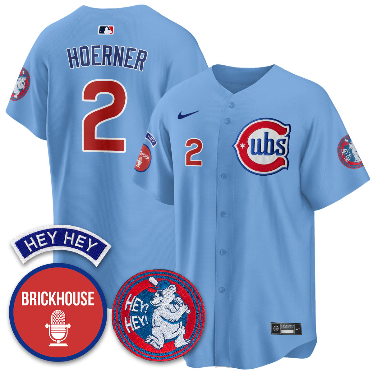 Chicago Cubs Limited Jersey - Jack Brickhouse "Hey Hey" Patch - All Stitched