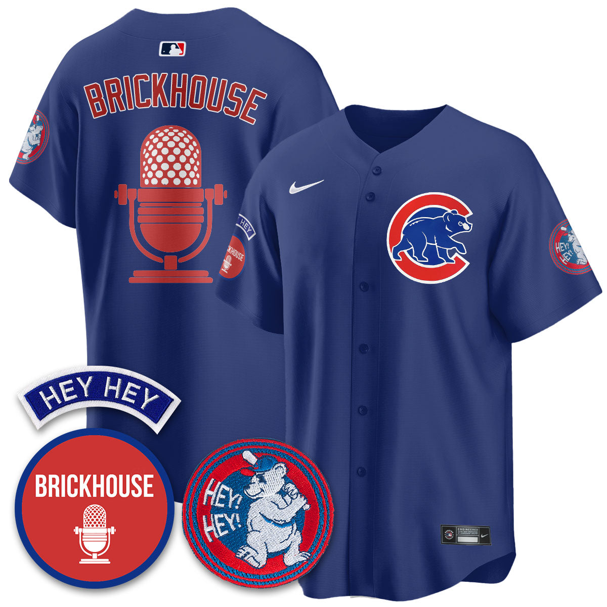 Chicago Cubs Limited Jersey - Jack Brickhouse "Hey Hey" Patch - All Stitched
