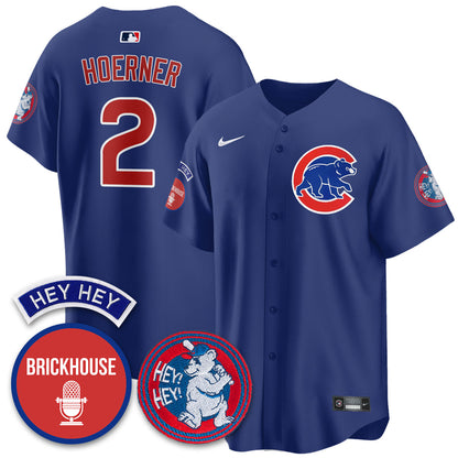 Chicago Cubs Limited Jersey - Jack Brickhouse "Hey Hey" Patch - All Stitched