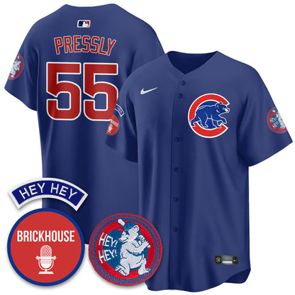 Chicago Cubs Limited Jersey - Jack Brickhouse "Hey Hey" Patch - All Stitched