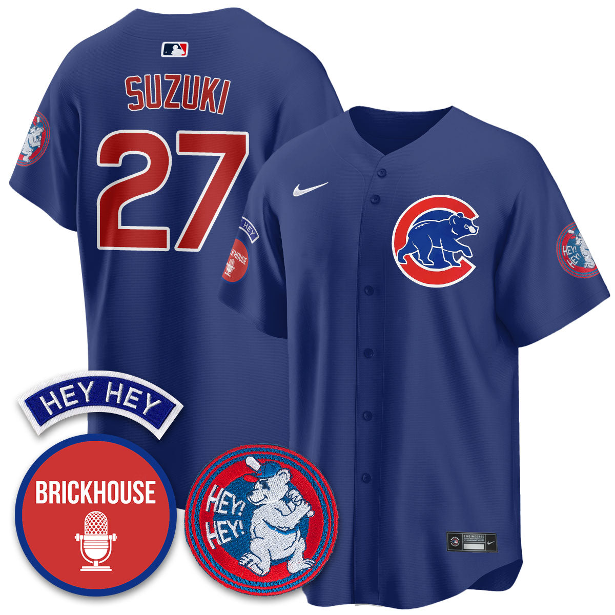 Chicago Cubs Limited Jersey - Jack Brickhouse "Hey Hey" Patch - All Stitched