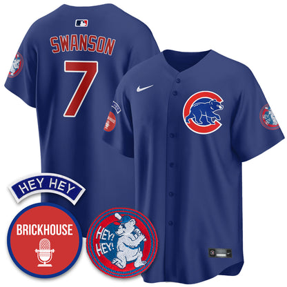 Chicago Cubs Limited Jersey - Jack Brickhouse "Hey Hey" Patch - All Stitched