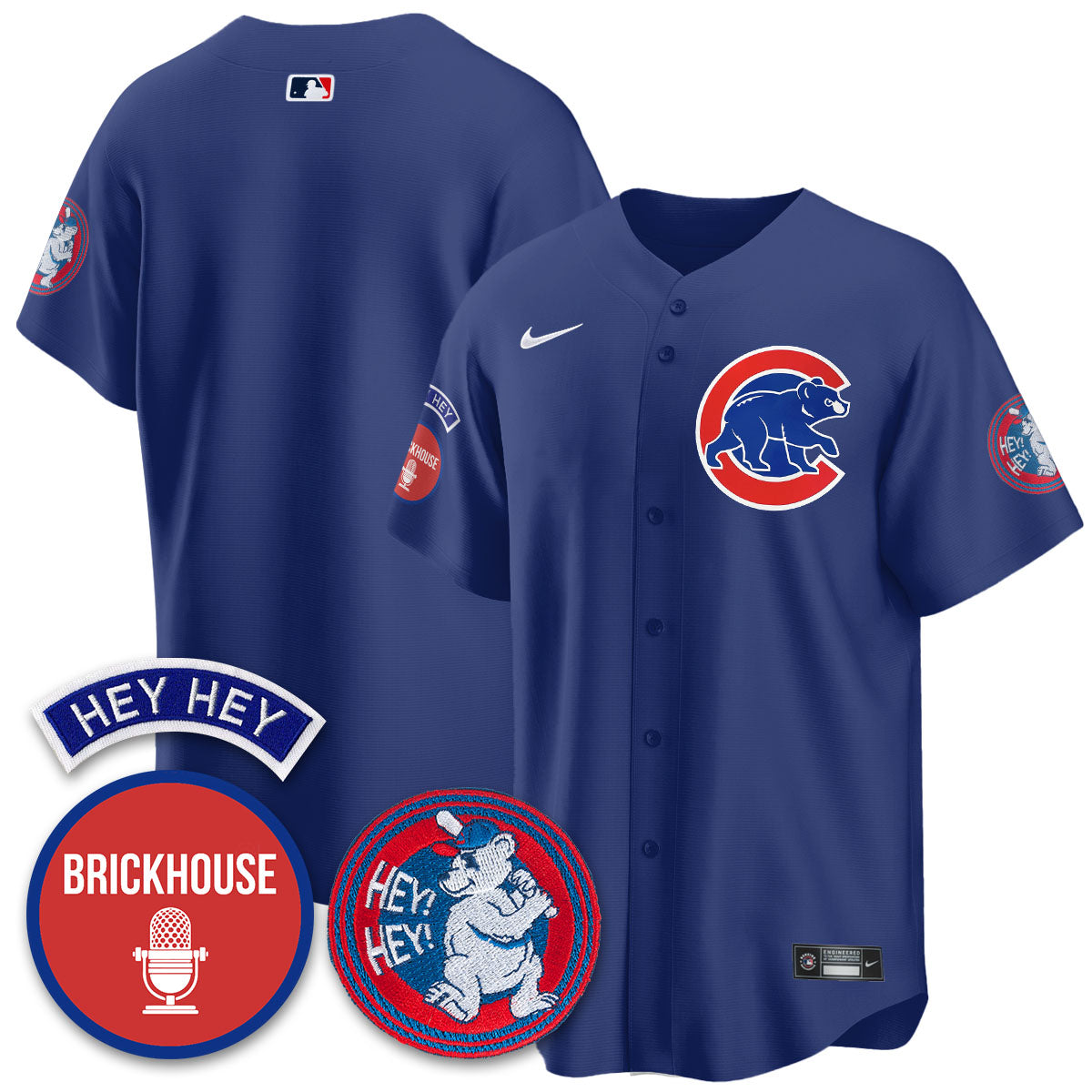Chicago Cubs Limited Jersey - Jack Brickhouse "Hey Hey" Patch - All Stitched
