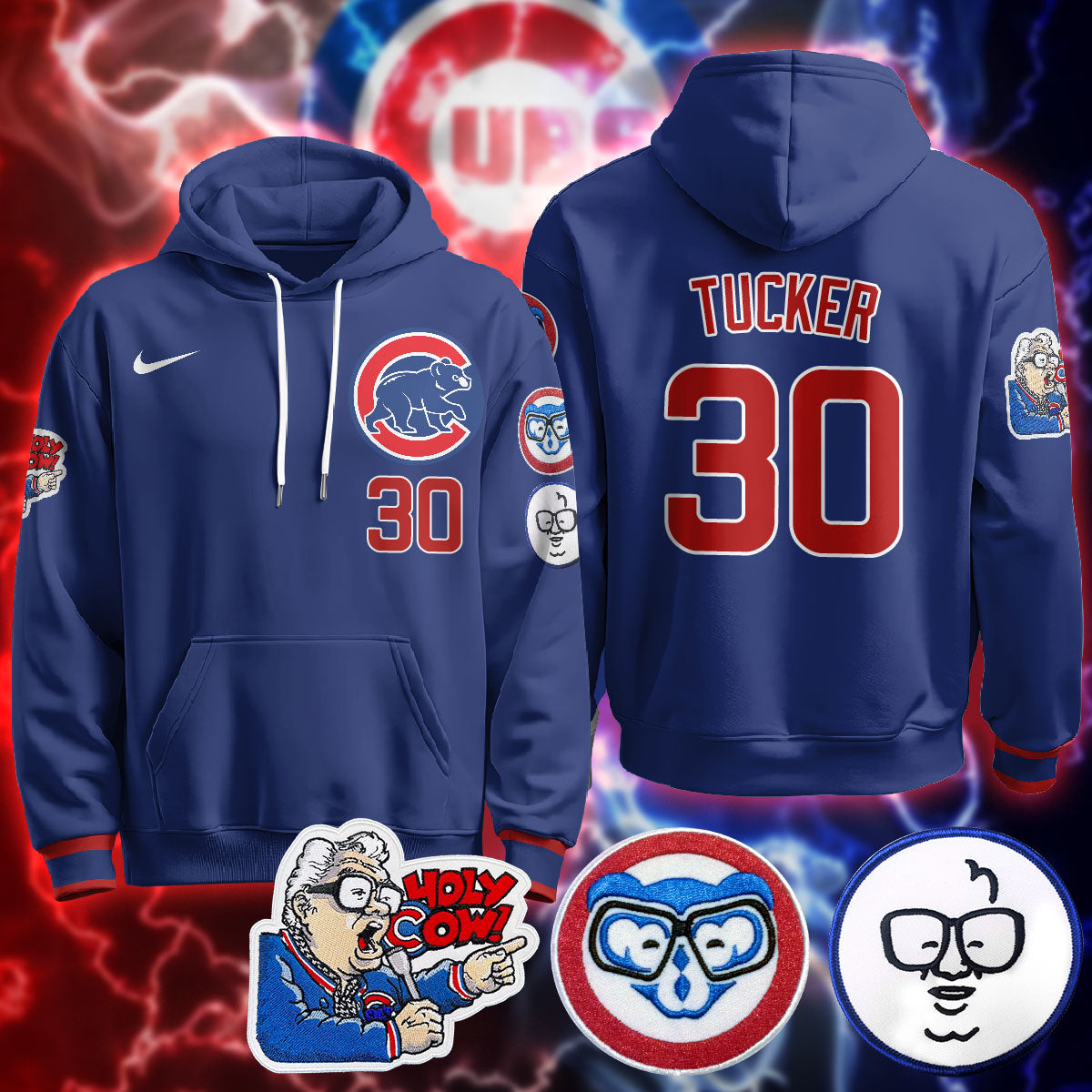 Chicago Cubs Limited Hoodie - Harry Caray "Holy Cow" Patch - All Stitched