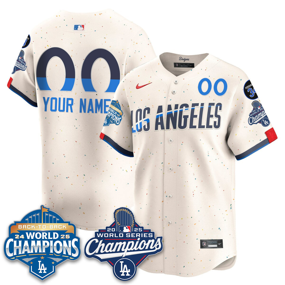 Custom LAD 2025 World Series Champions Jersey - All Stitched