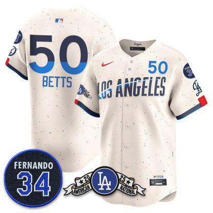 Los Angeles Dodgers 2025 National League Champions Jersey - All Stitched