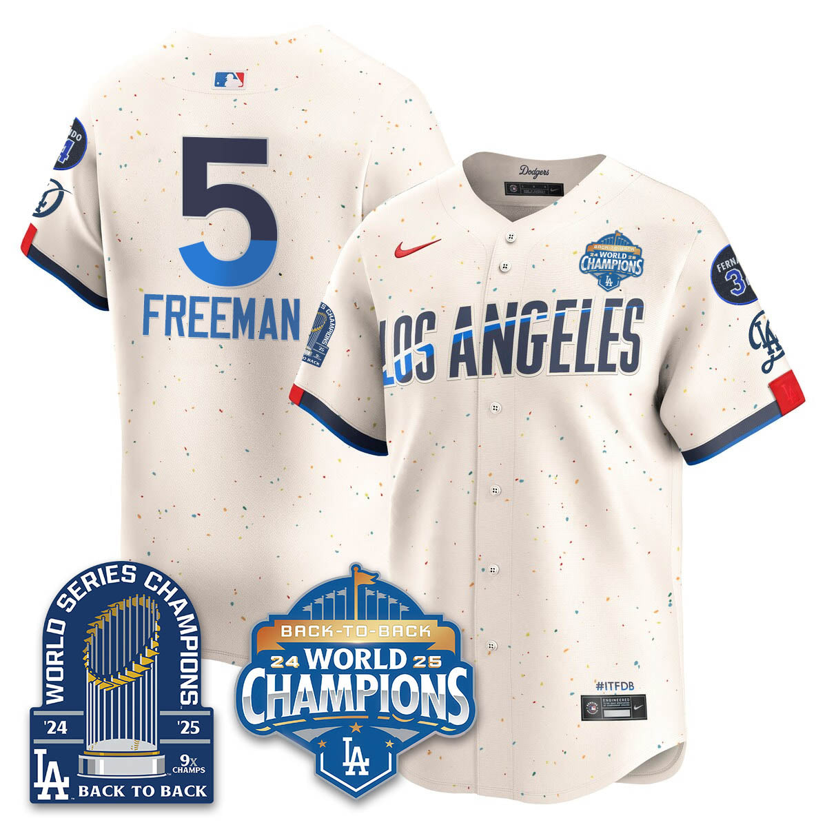 LAD 2025 World Series Champions Jersey - 9x Champs - All Stitched