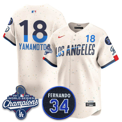 LAD 2025 World Series Champions Jersey - All Stitched