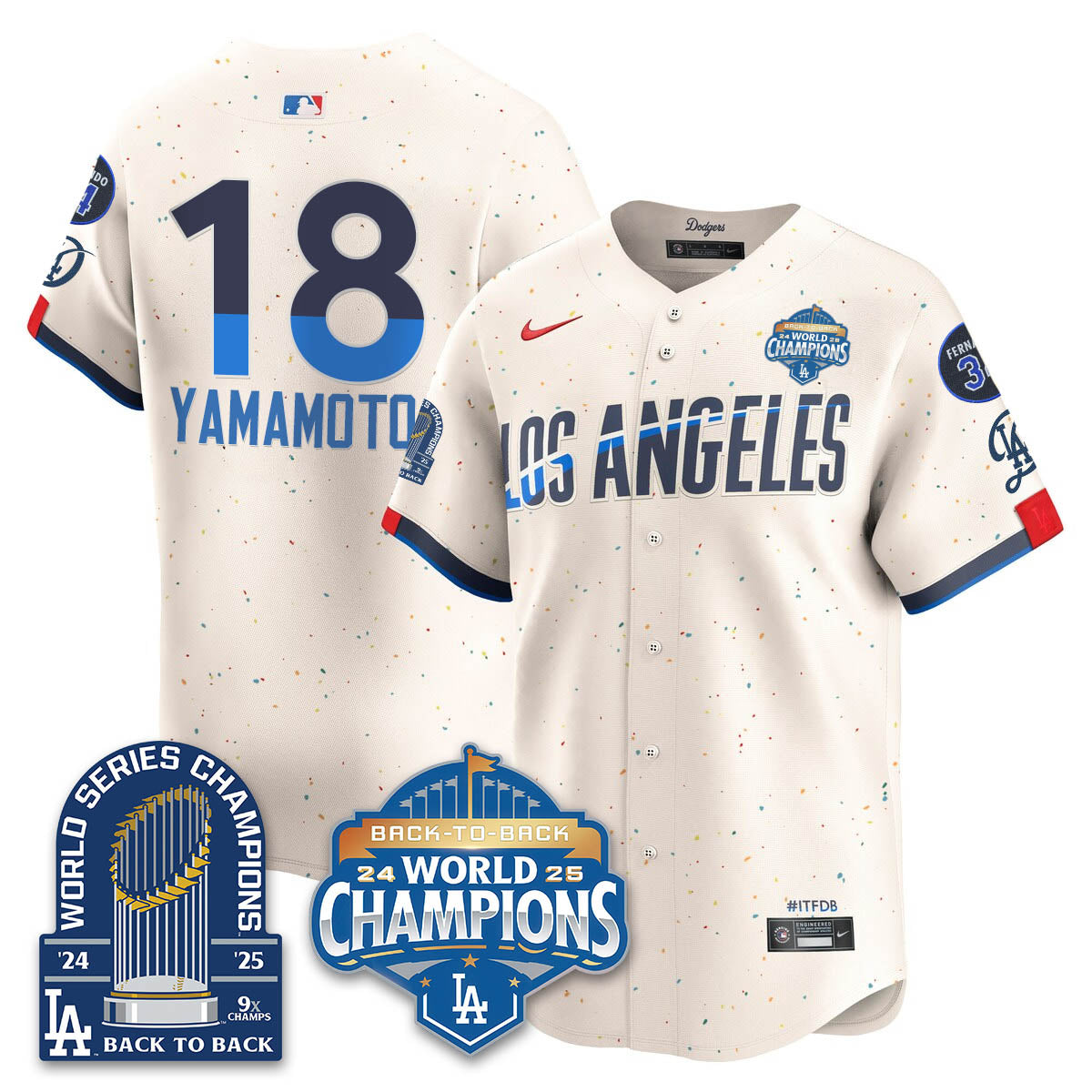 LAD 2025 World Series Champions Jersey - 9x Champs - All Stitched