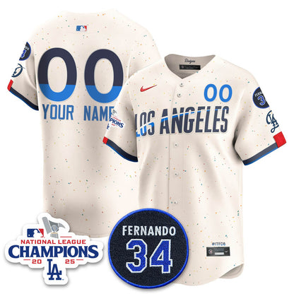 Los Angeles Dodgers 2025 NL Champions Custom Jersey - All Stitched