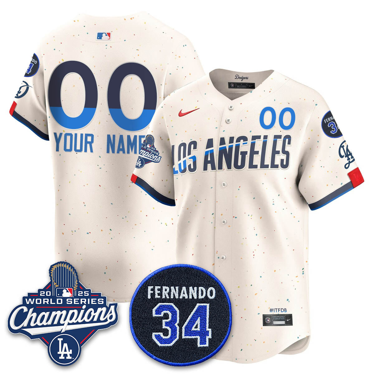 LAD 2025 World Series Champions Custom Jersey - All Stitched
