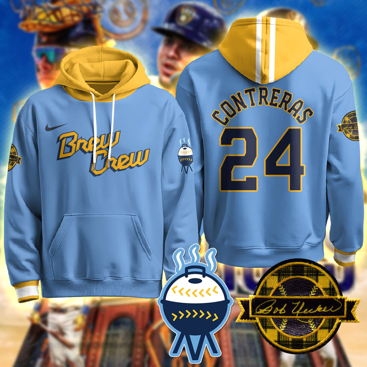 Milwaukee Brewers 2025 Limited Hoodie - Bob Uecker Patch - All Stitched