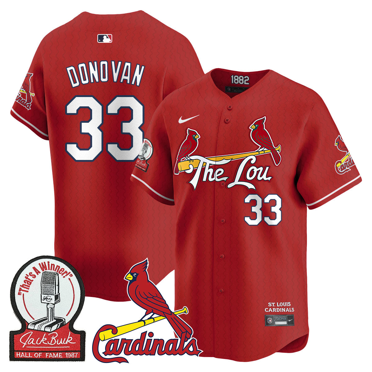 St. Louis Cardinals Jack Buck  Limited Jersey - All Stitched