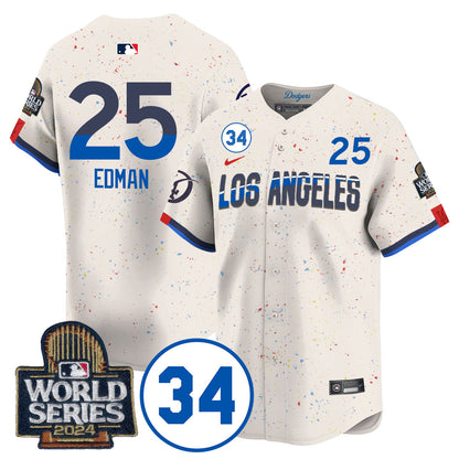 Dodgers World Series - Fernando Valenzuela Memorial Jersey - All Stitched