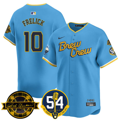 Milwaukee Brewers Jersey - Bob Uecker, 54 Seasons for Brewers Jersey - All Stitched