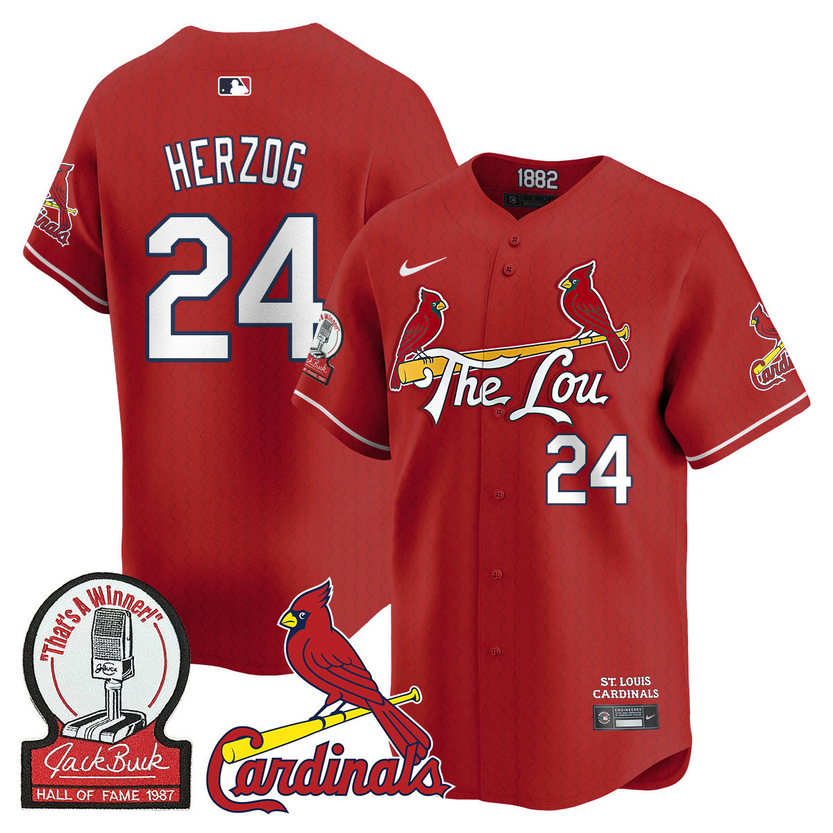 St. Louis Cardinals Jack Buck  Limited Jersey - All Stitched