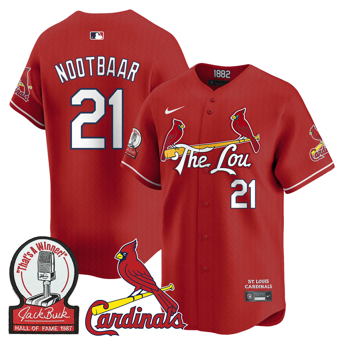 St. Louis Cardinals Jack Buck  Limited Jersey - All Stitched